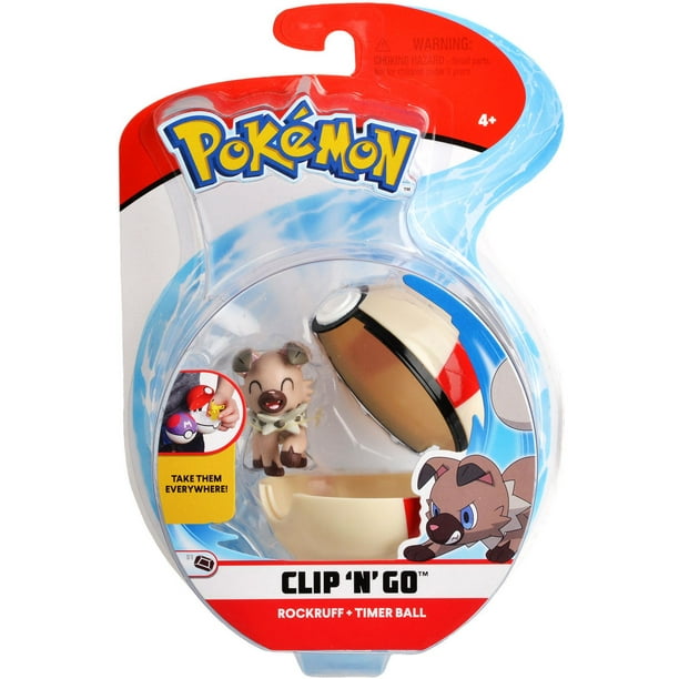 Clip ‘N’ Go Poké Ball, Rockruff et Timer Ball de Pokémon