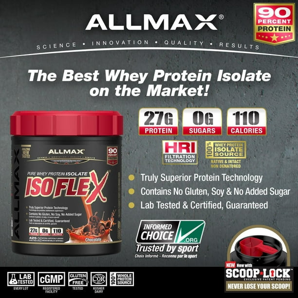 Allmax ISOFLEX Pure Whey Protein Isolate Chocolate Powder, 425 g Isolate  Protein powder 