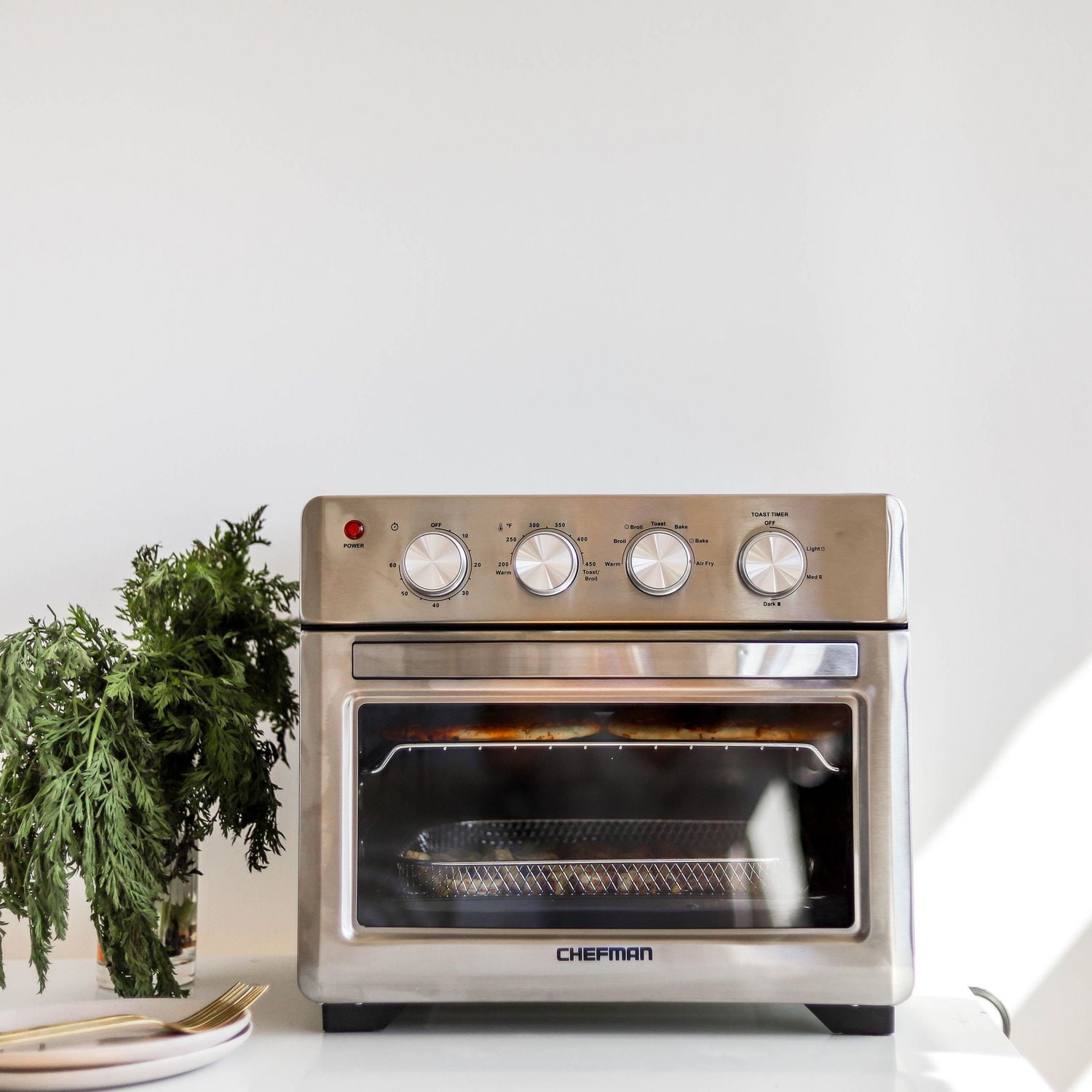 Chefman Air Fryer Toaster Oven Stainless Steel Rj50m Flash Sales