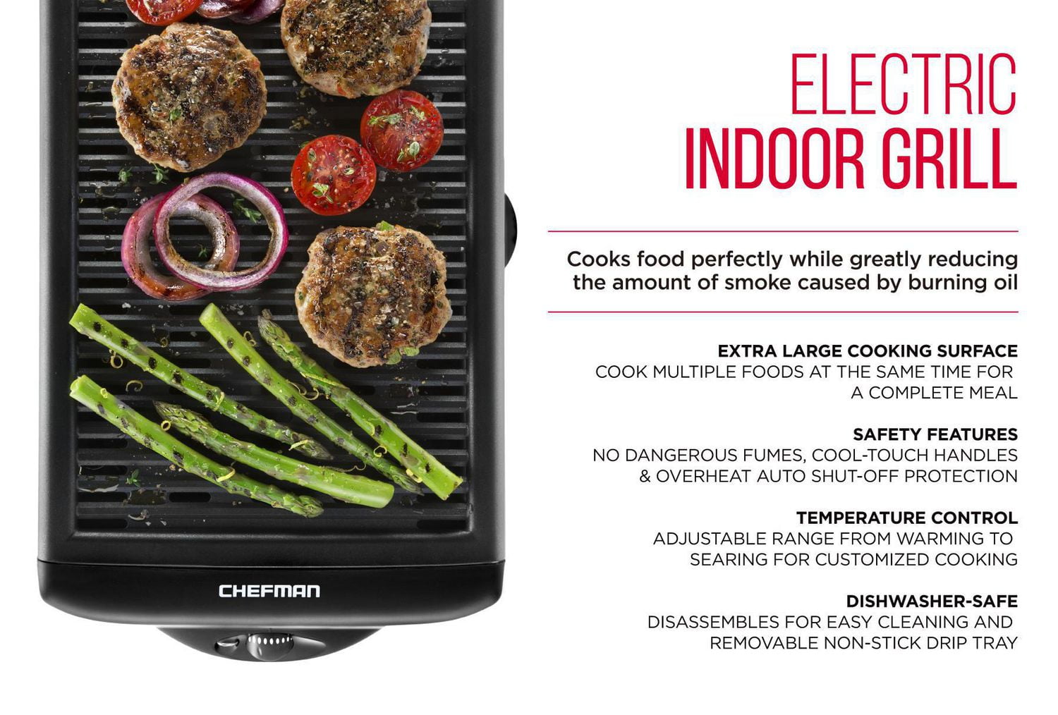 Chefman 13.5"x 8.5" Indoor Smokeless Grill RJ23-SG - Walmart.ca