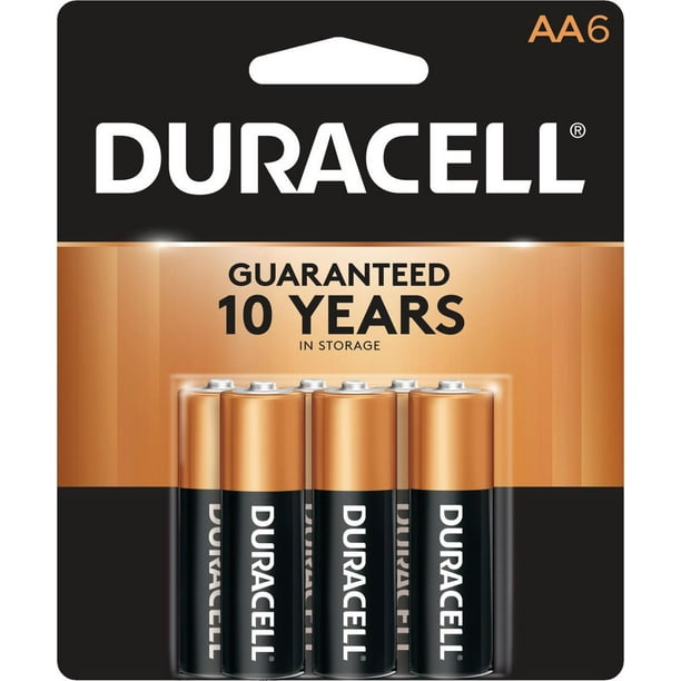 Duracell 1.5V Coppertop Alkaline, AA Batteries, un paquet de 6