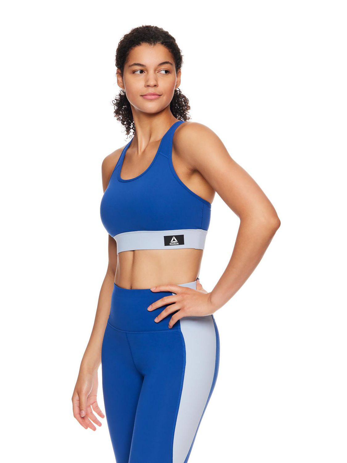 Reebok Womens Sports Bra with Back Pocket and Removable Cups