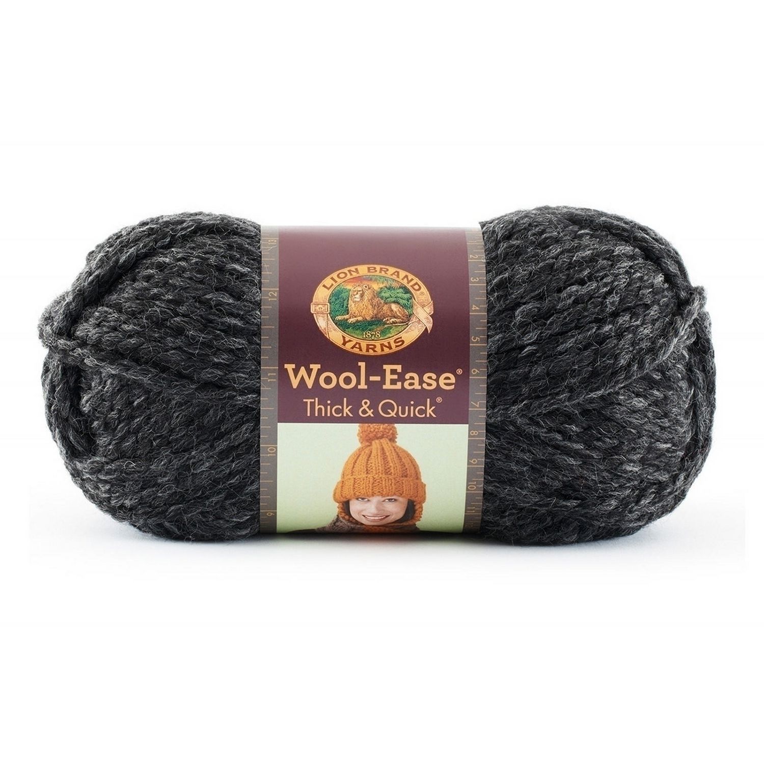 Lion Brand Yarn Wool Ease Thick & Quick Charcoal 640-149 Classic