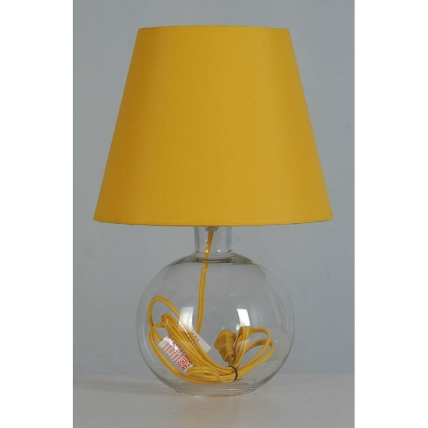 Lampe de table en verre de 14 "jaune