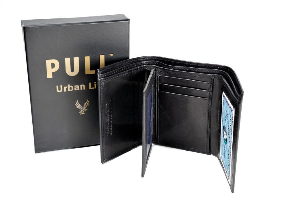 Champs Express XLX Leather Collection Trifold Wallet with a Center Flap