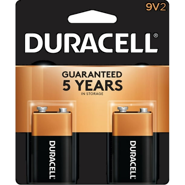 Duracell Coppertop Alkaline 9V Batteries, un Paquet de 2