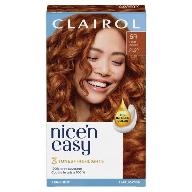 Coloration permanente Clairol Nice'n Easy Couverture Des Cheveux Gris À 100%.