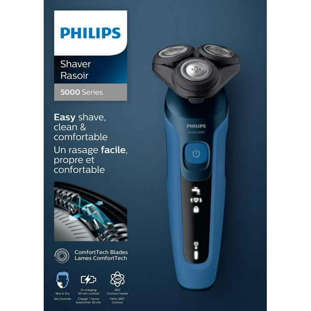 Rasoir électrique Philips de série 5000 utilisable sur peau sèche ou  humide, S5466/17 Rasoir électrique Philips de série 5000 