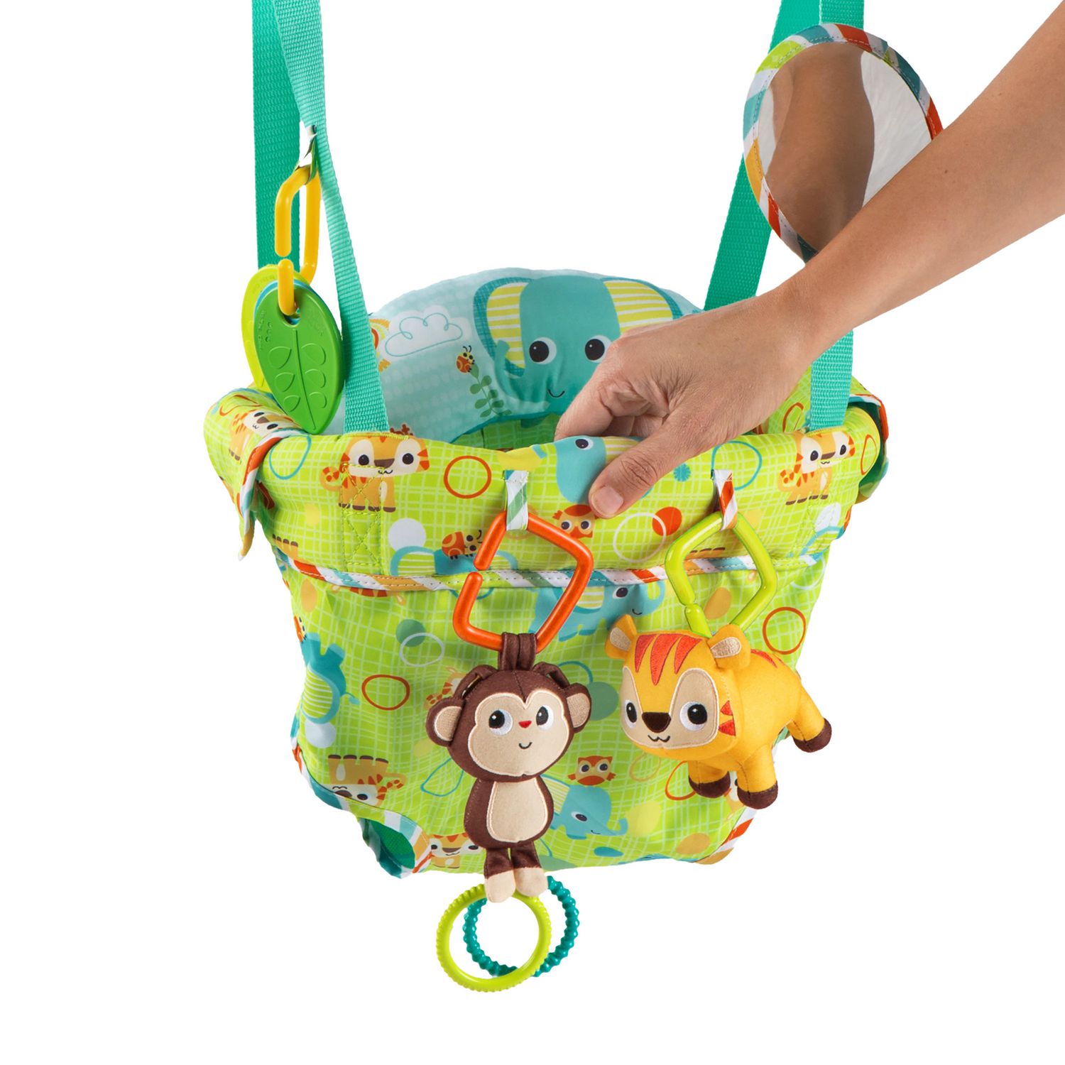 Siège sauteur de bébé pour porte de luxe Smiling Safari de Bright