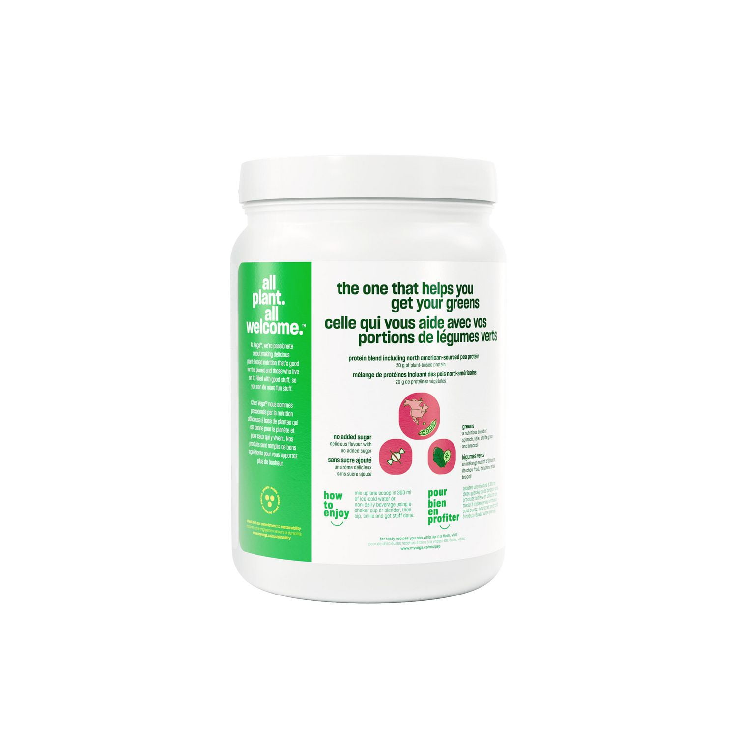 Vega Protein & Greens Protein Powder, Berry, 18 Servings, 522g