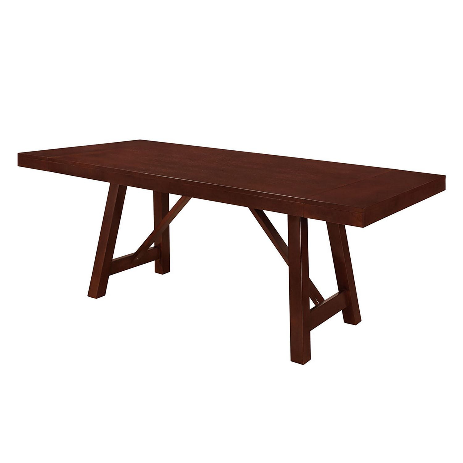 Manor Park 6 Person Solid Wood Espresso Trestle Dining Table Walmart