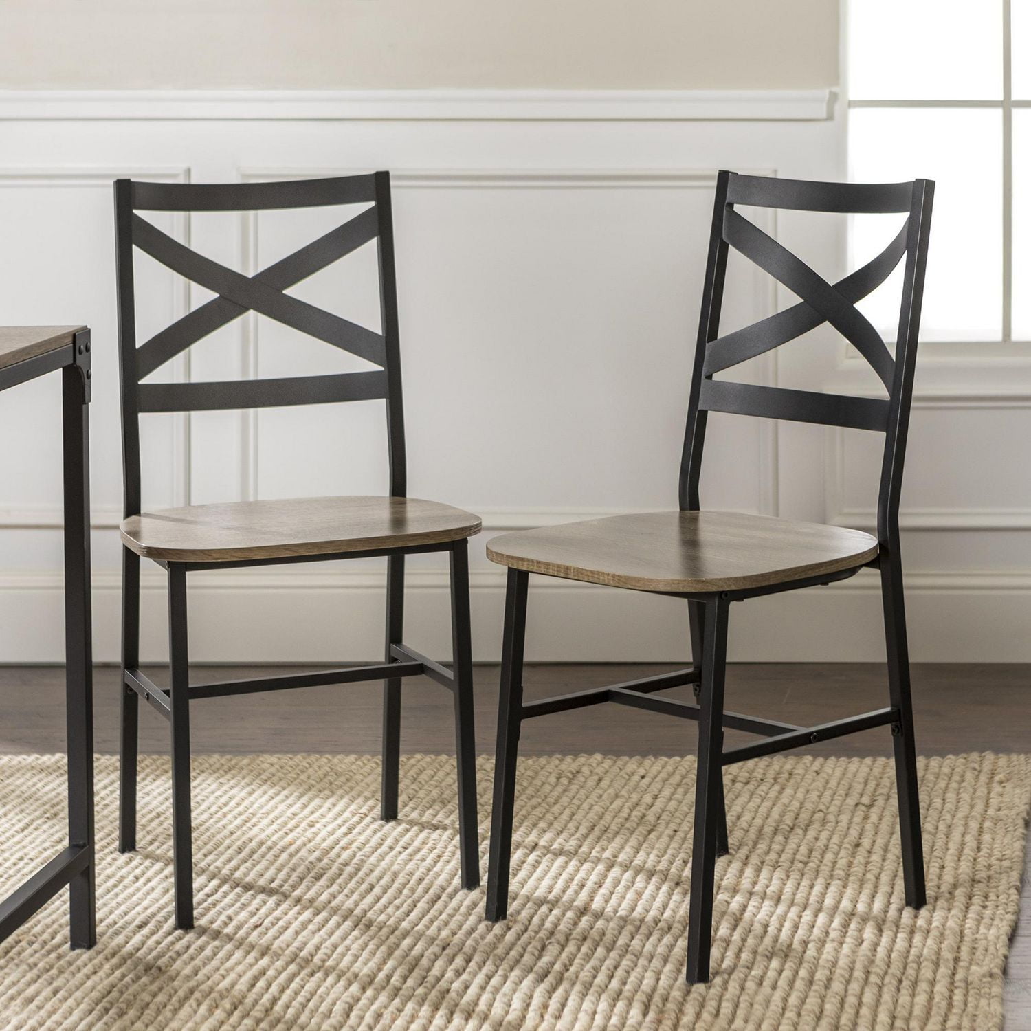 Manor Park Modern Industrial Farmhouse Dining Chairs Set Of 2 Multiple Finishes Walmart Canada