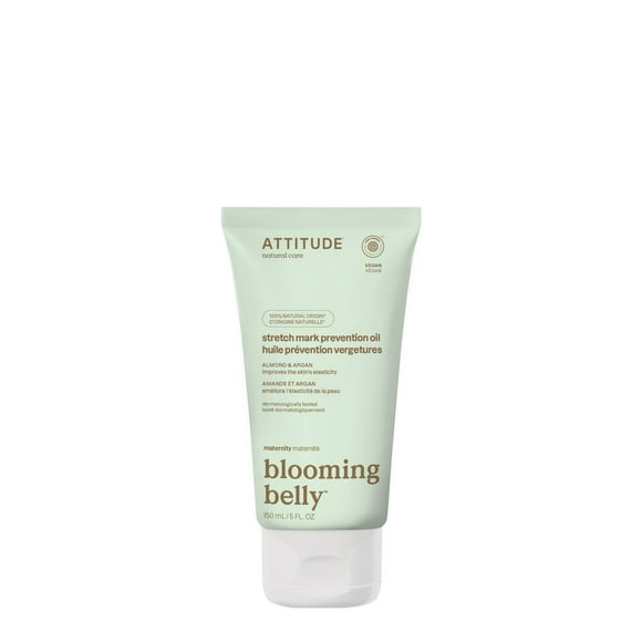ATTITUDE blooming belly, Stretch Mark Prevention Oil, Almond & Argan, 150 mL