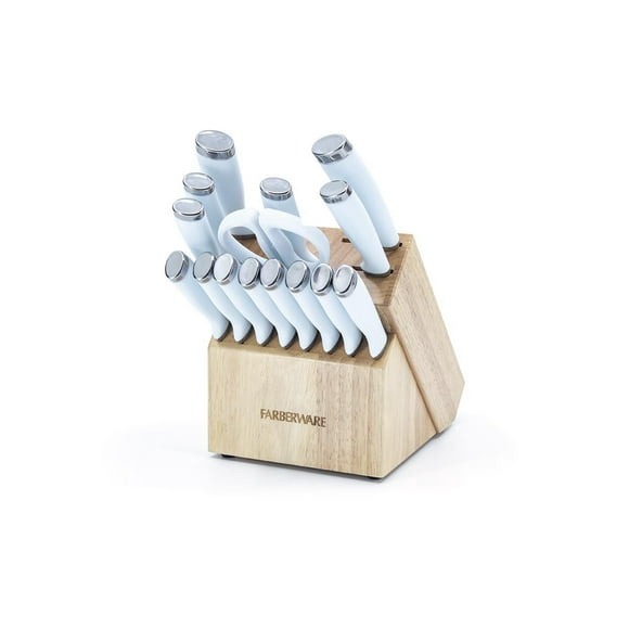 Farberware 16-Piece Light Blue Knife Block Set