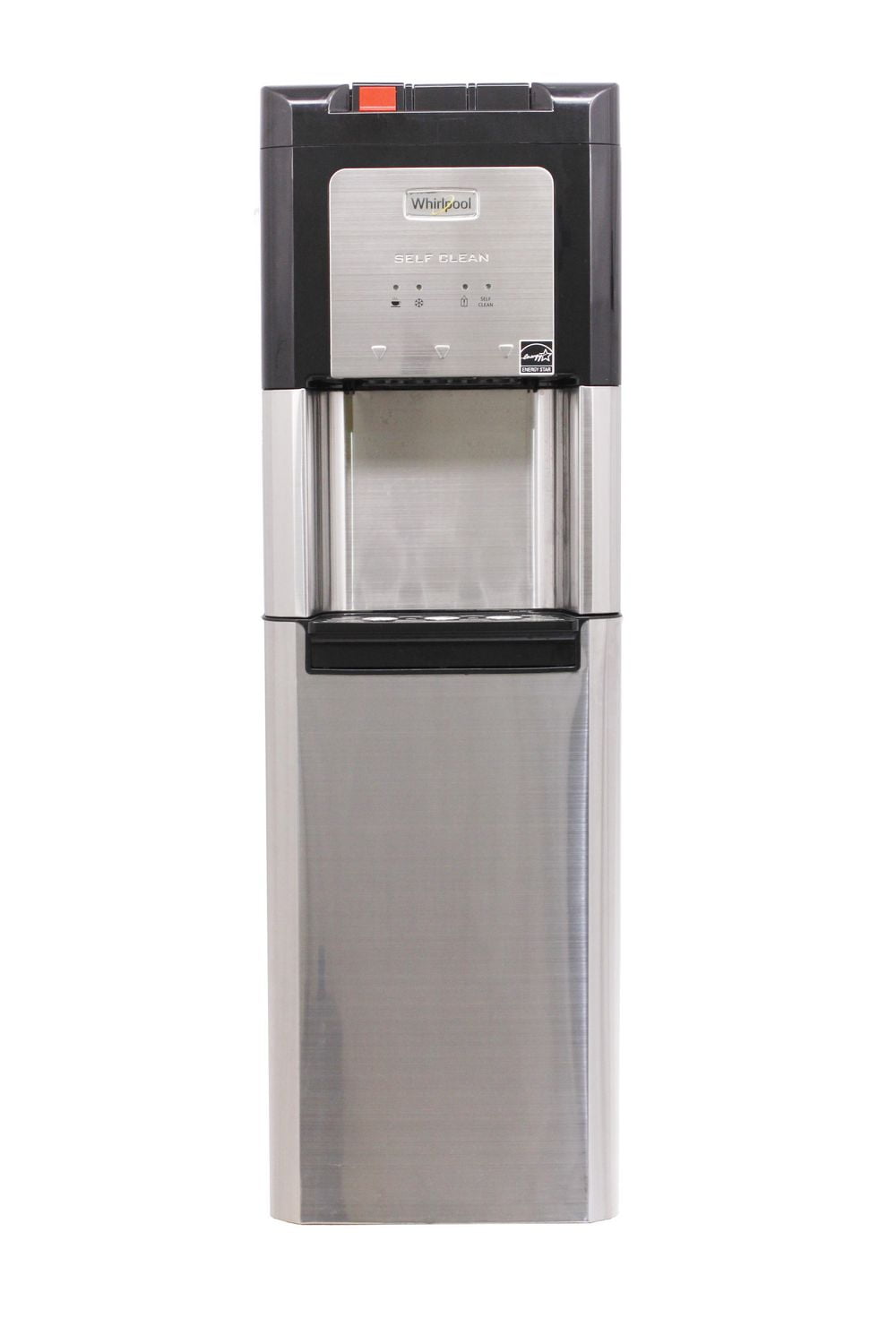 Whirlpool bottom loading commercial water cooler with ice chilled and clearance steaming hot water in stainless steel