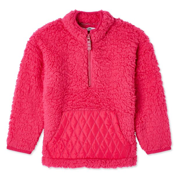 George Toddler Girls' Quarter-Zip Sherpa Popover - Walmart.ca