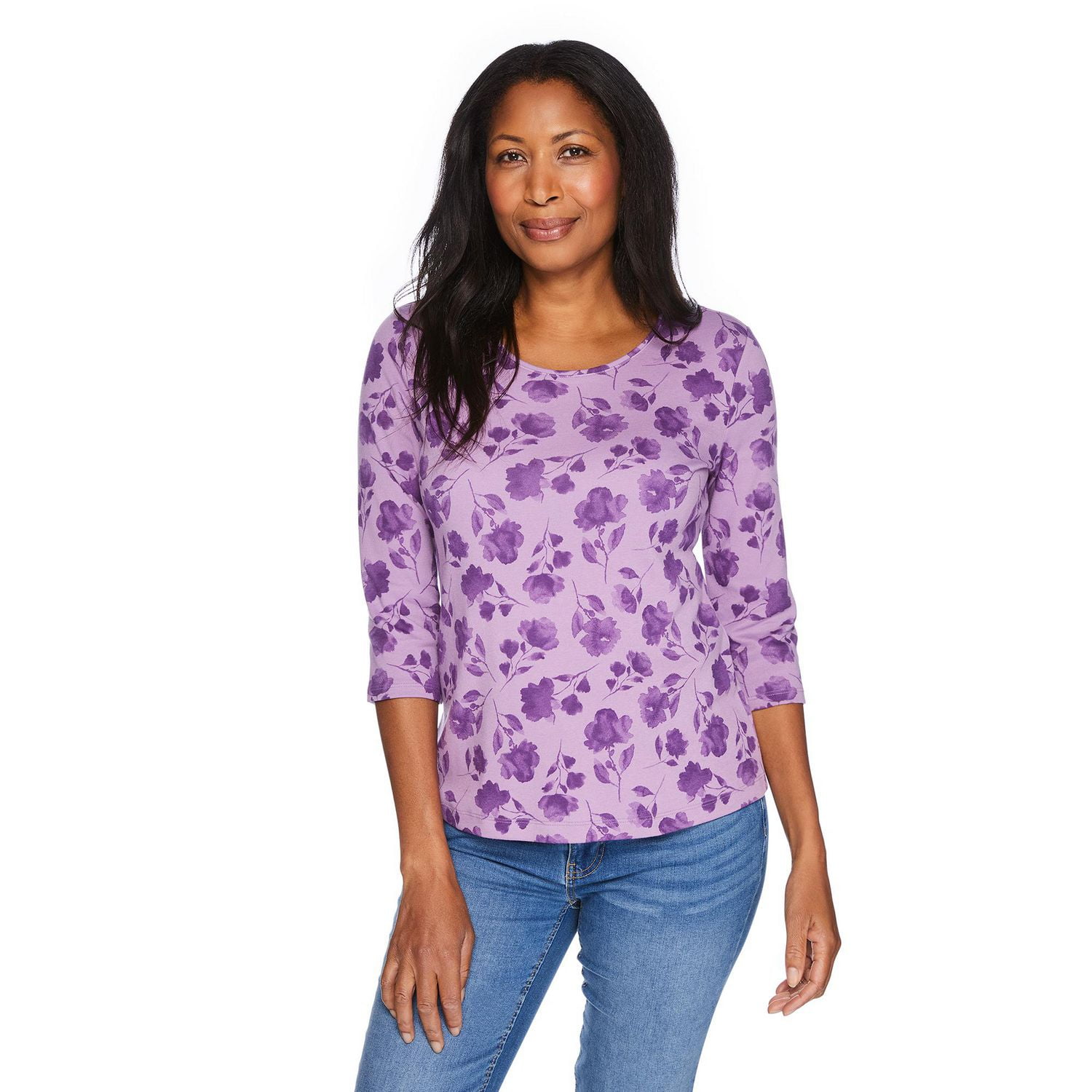 Penmans Women's Printed 3/4 Sleeve Crew Neckline Top