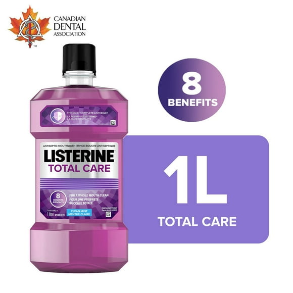 Listerine Total Care Mouthwash, Fluoride Mouthwash for Bad Breath, Anti-Cavity, Helps Keep Teeth White