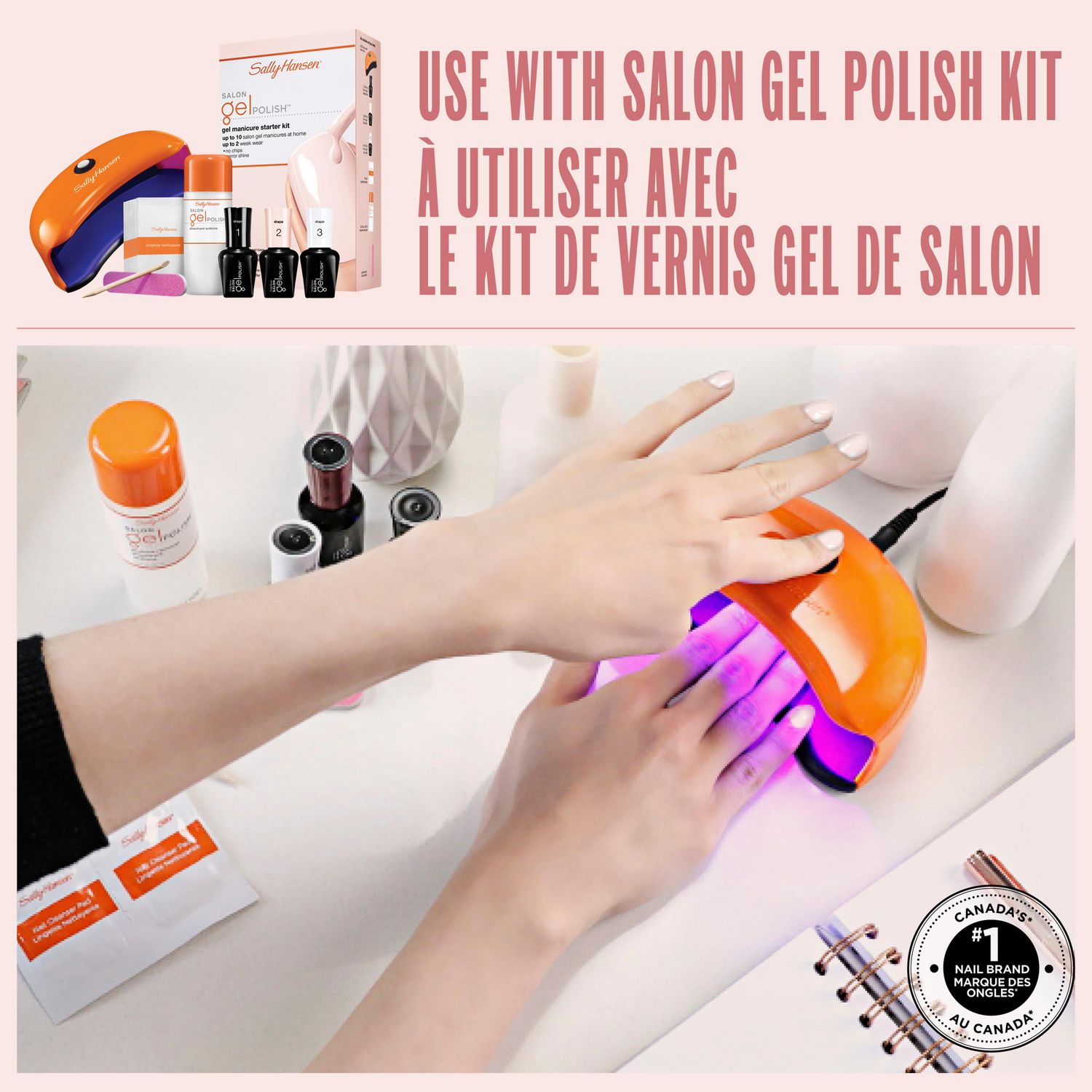 Sally Hansen Salon Gel Polish™ Top Coat, Salon results in 3 steps