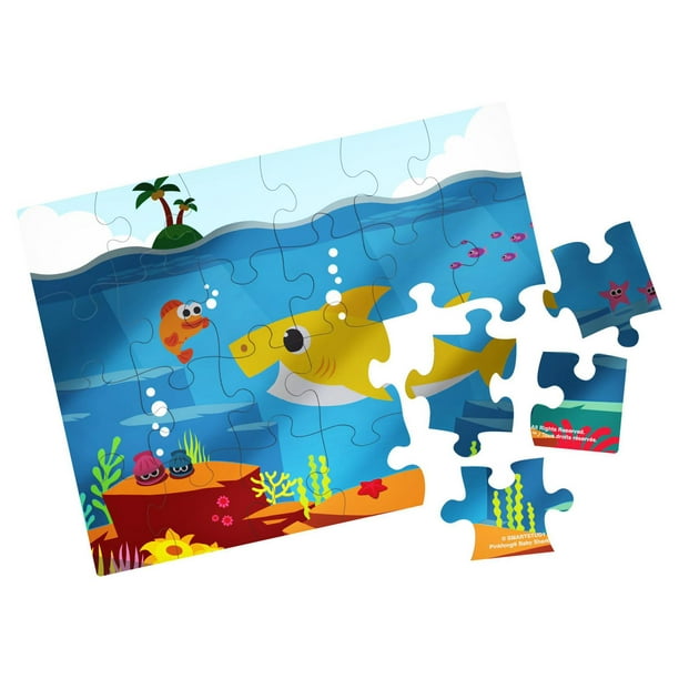 Baby Shark, Puzzle de 24 pièces avec effet métallisé, pour les familles et  les enfants à partir de 4 ans