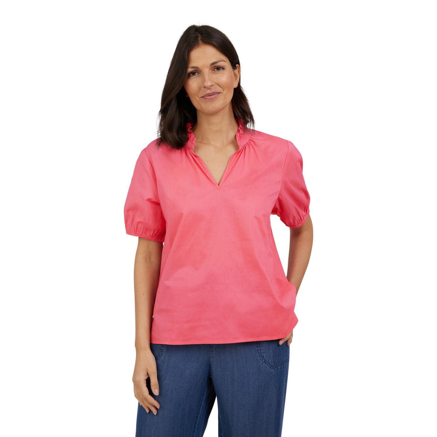 CHAPS RUFFLE BLOUSE, BLOUSE