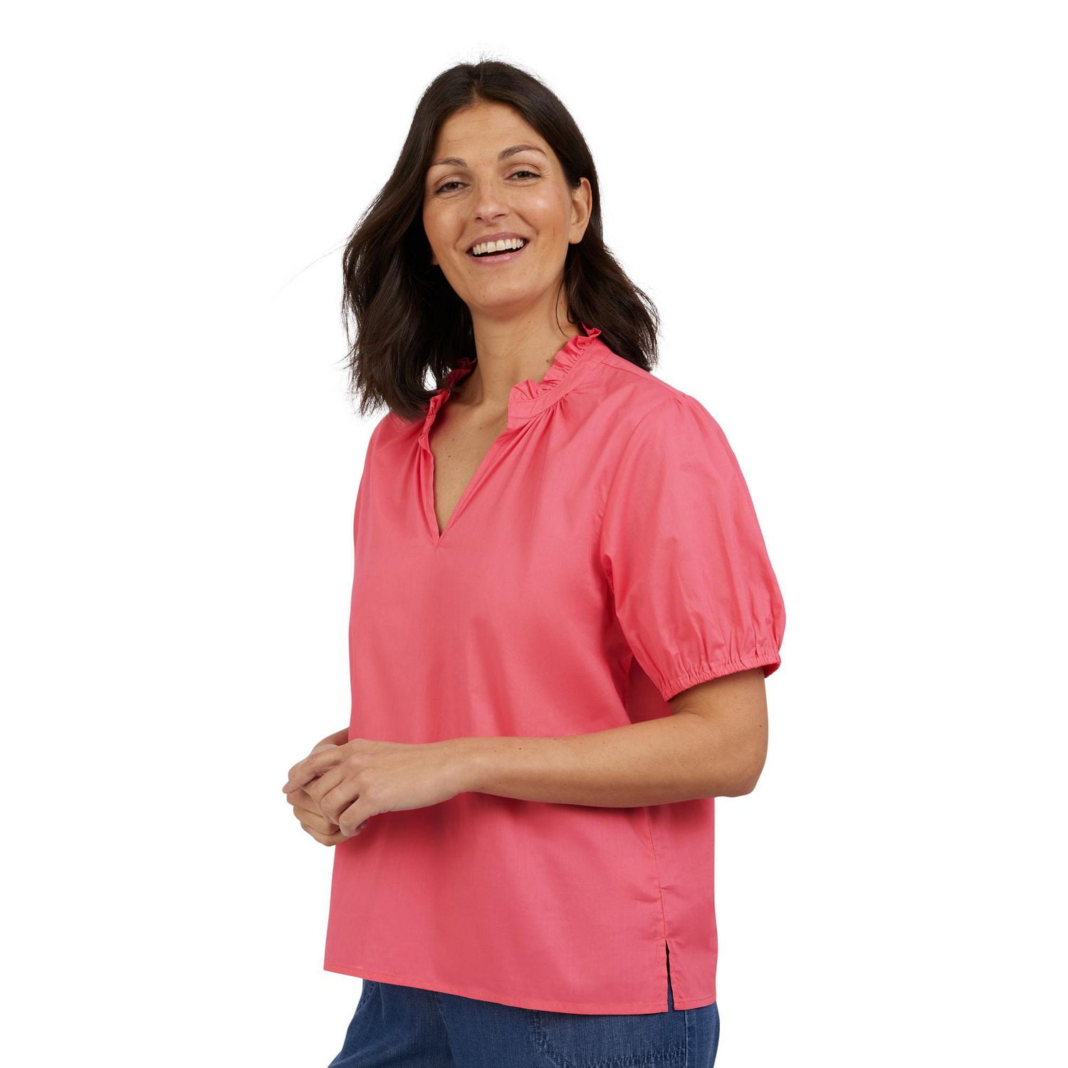 CHAPS RUFFLE BLOUSE, BLOUSE