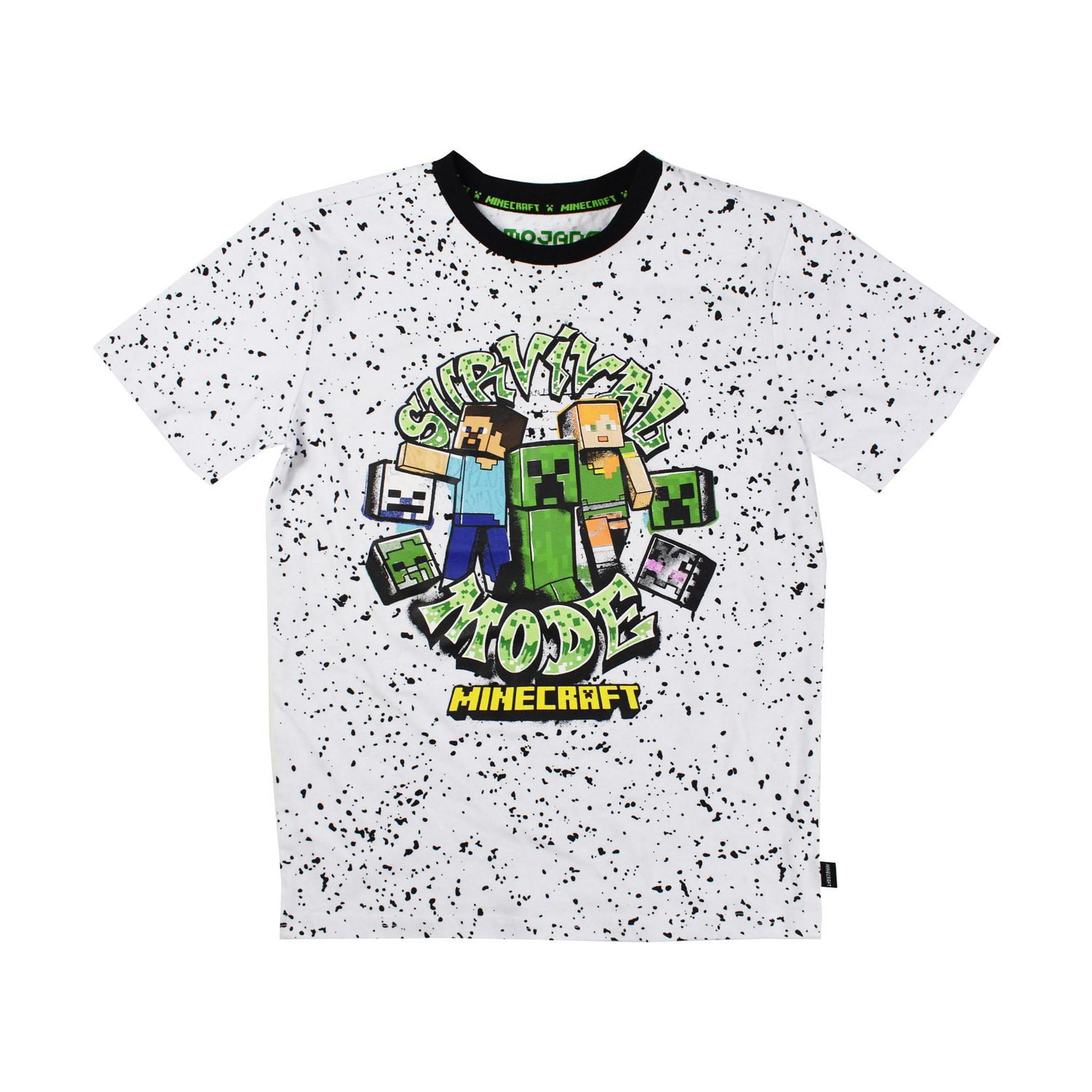 Boys Minecraft Graffiti Survival Short Sleeve T-Shirt