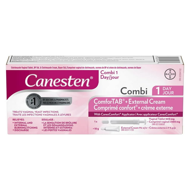 Canesten® Combi 1 Day ComforTAB® Yeast Infection Vaginal Tablet and External Cream