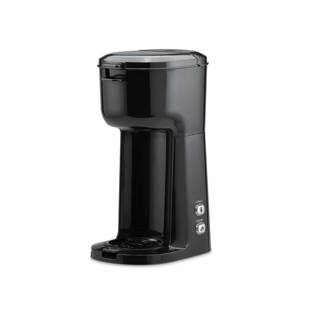 Mainstays Single Serve Coffee Maker, Black, Dual Brew, Ground Coffee or