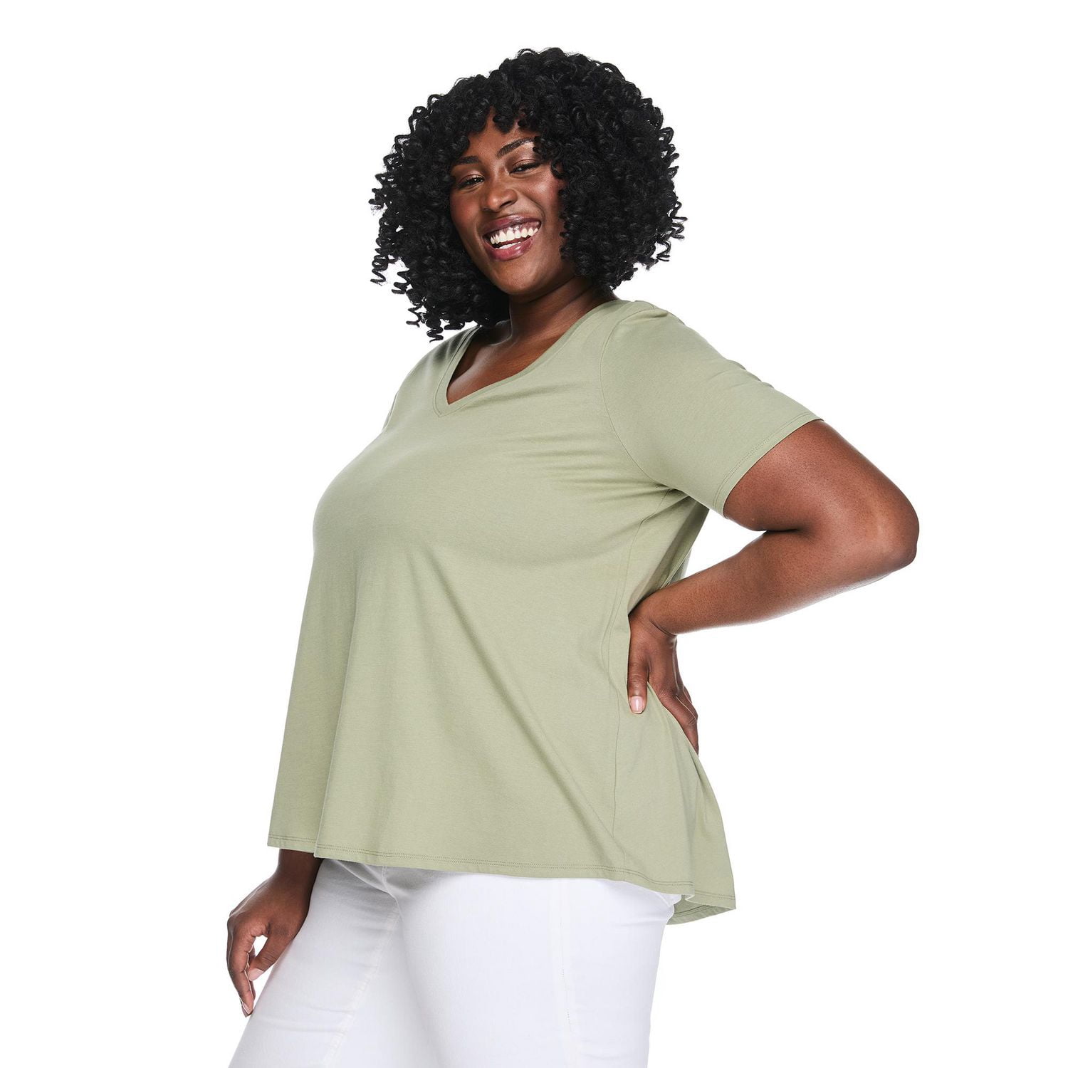 Haut fluide avec encolure en V et lanières Lane Bryant Plus pour femmes