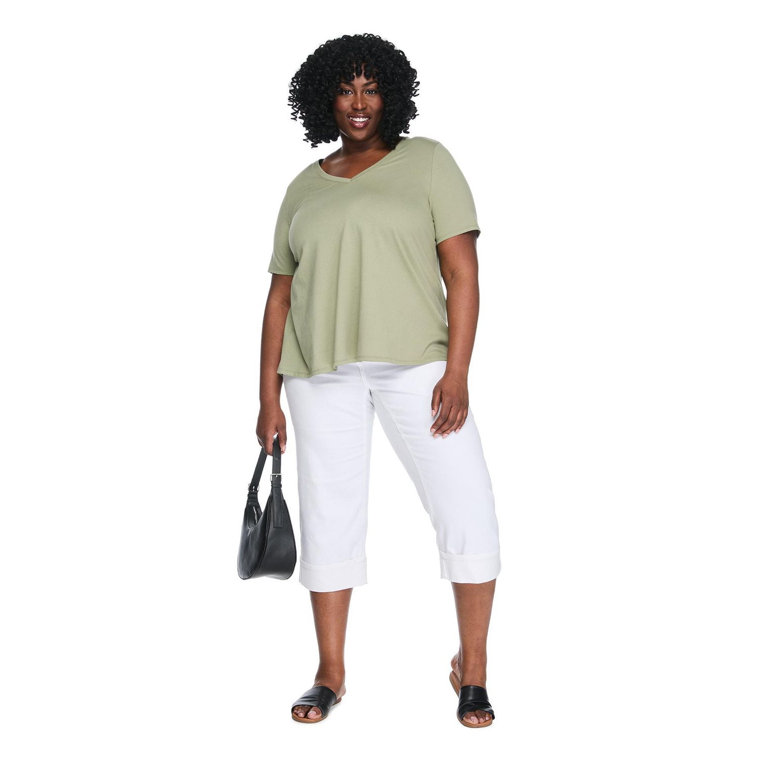 Haut fluide avec encolure en V et lanières Lane Bryant Plus pour femmes