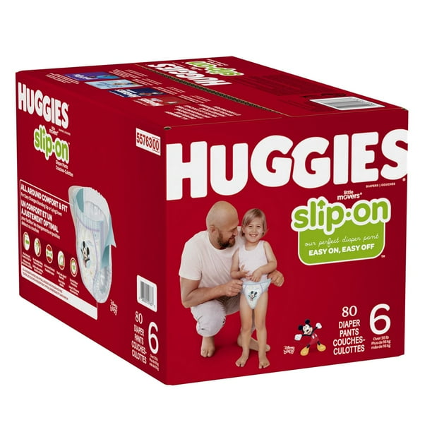Huggies Little Movers Slip-On Diaper Pants, MC Pack, Sizes: 4-6