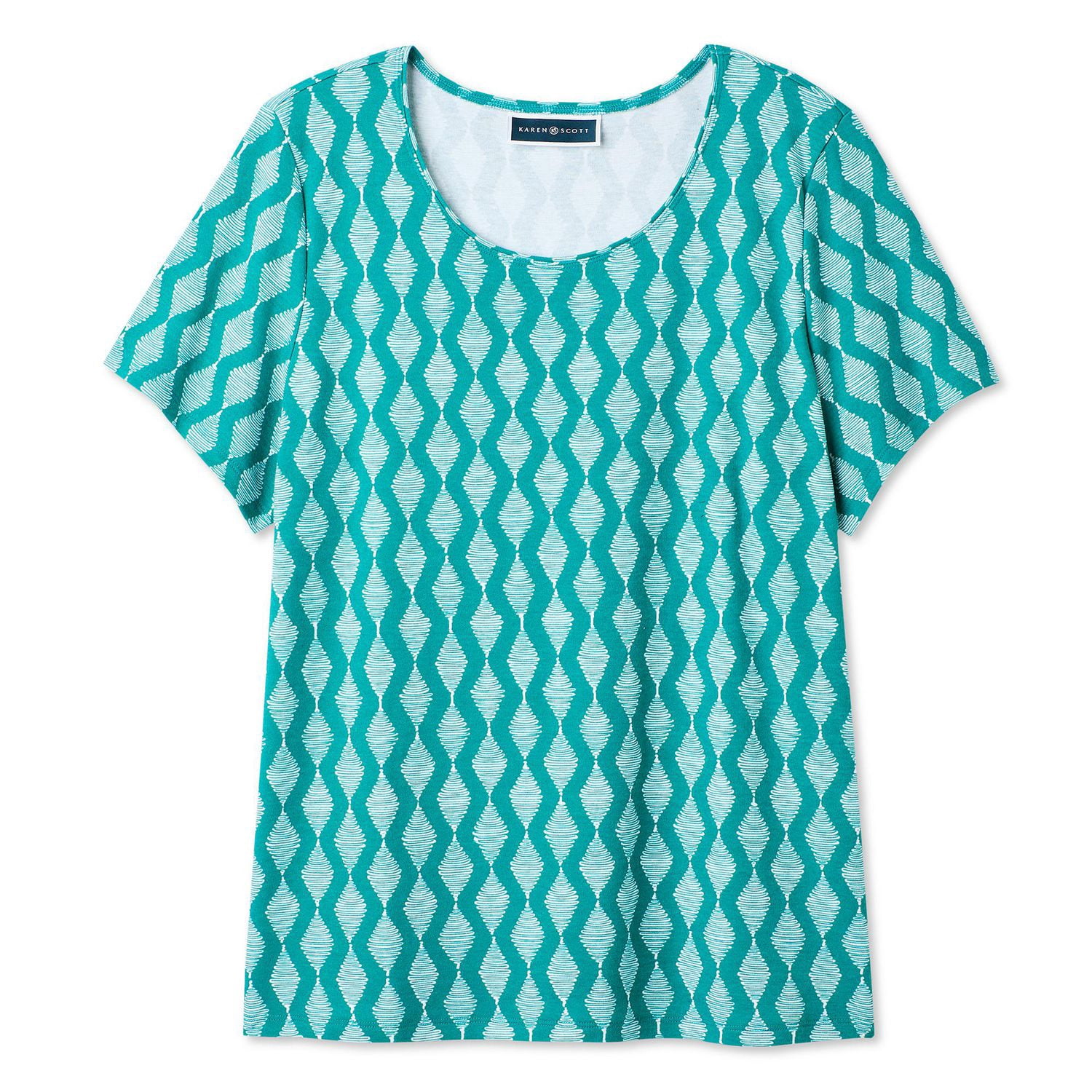 T-shirt imprimé à encolure dégagée Karen Scott Plus pour femmes