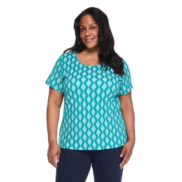 Karen Scott Women's Plus Scoop-Neck Printed T-Shirt
