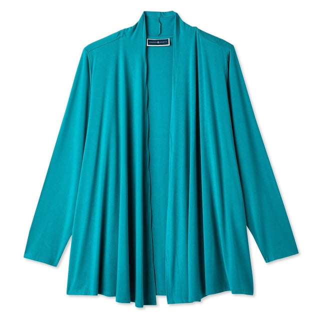 Karen Scott Women's Plus Cascading Cardigan
