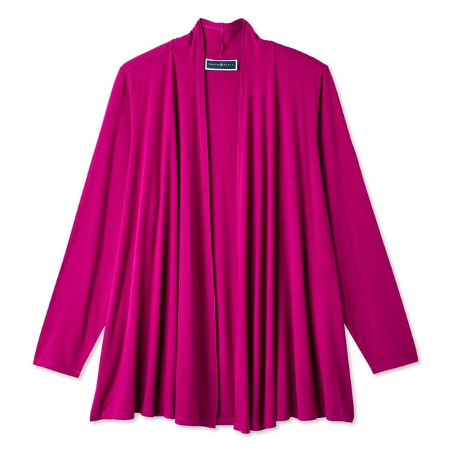 Karen Scott Women's Plus Cascading Cardigan