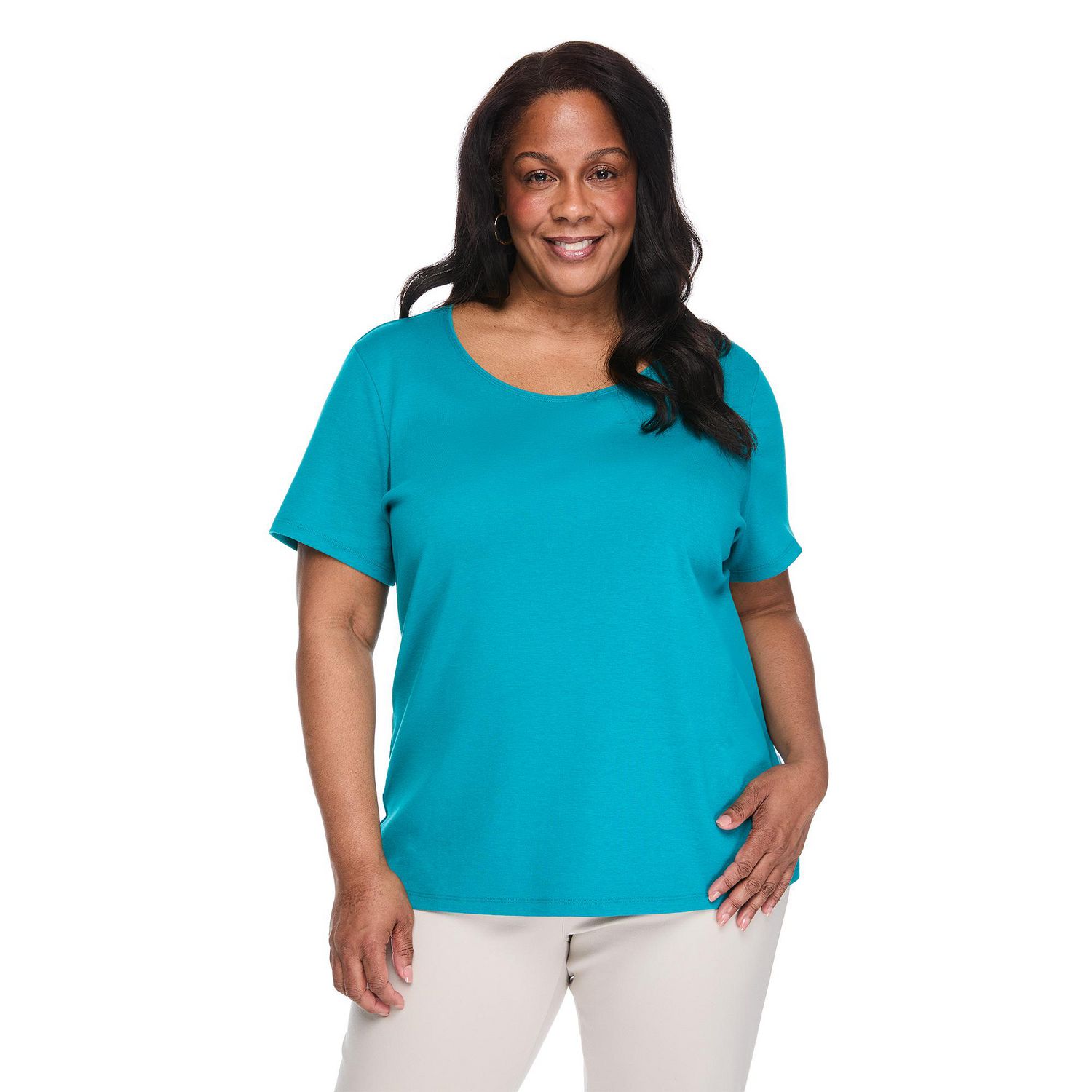 T-shirt à encolure dégagée Karen Scott Plus pour femmes