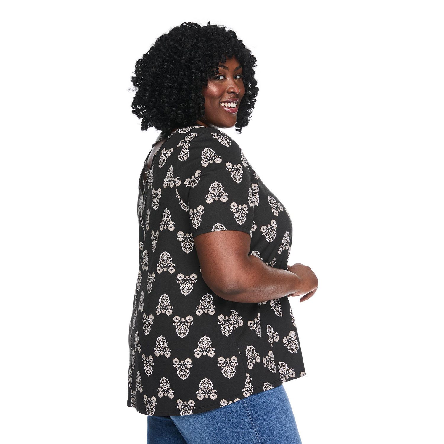 Haut fluide avec encolure en V et lanières Lane Bryant Plus pour femmes