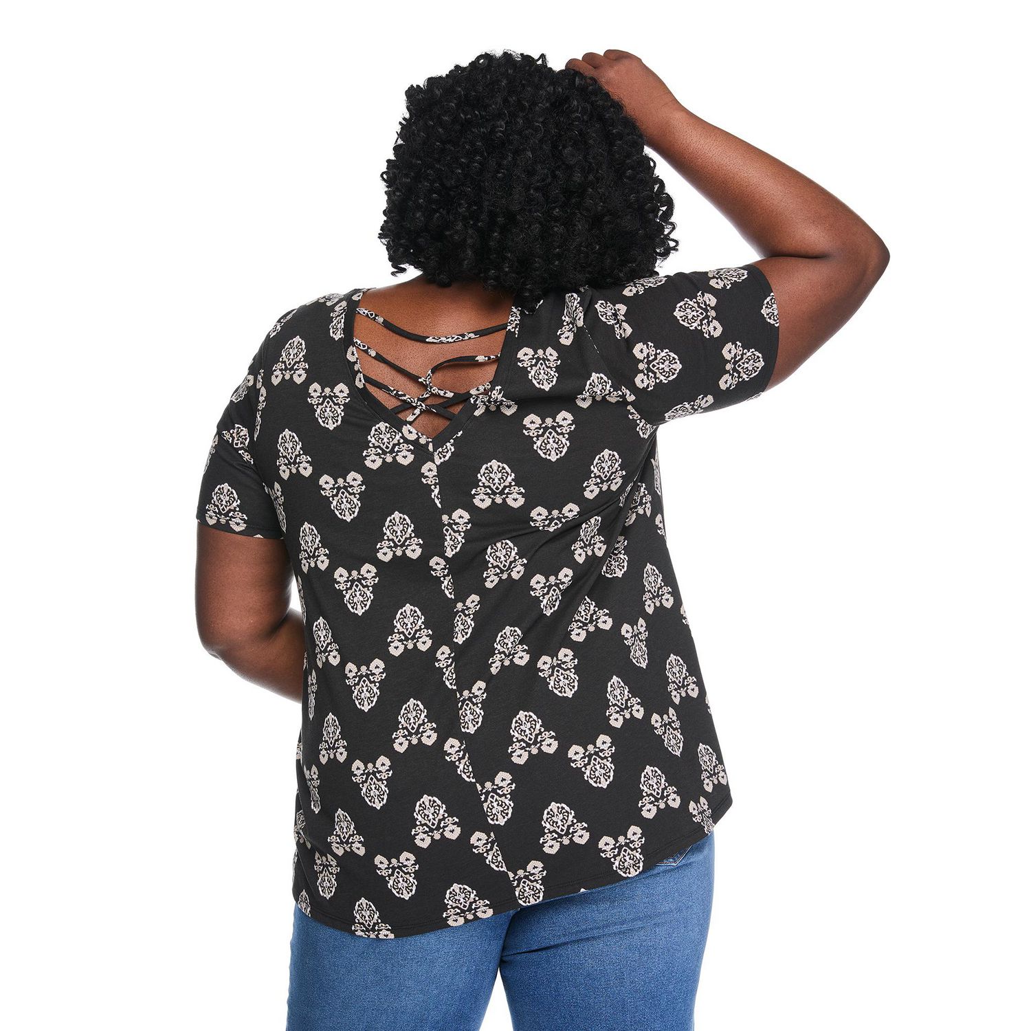Haut fluide avec encolure en V et lanières Lane Bryant Plus pour femmes