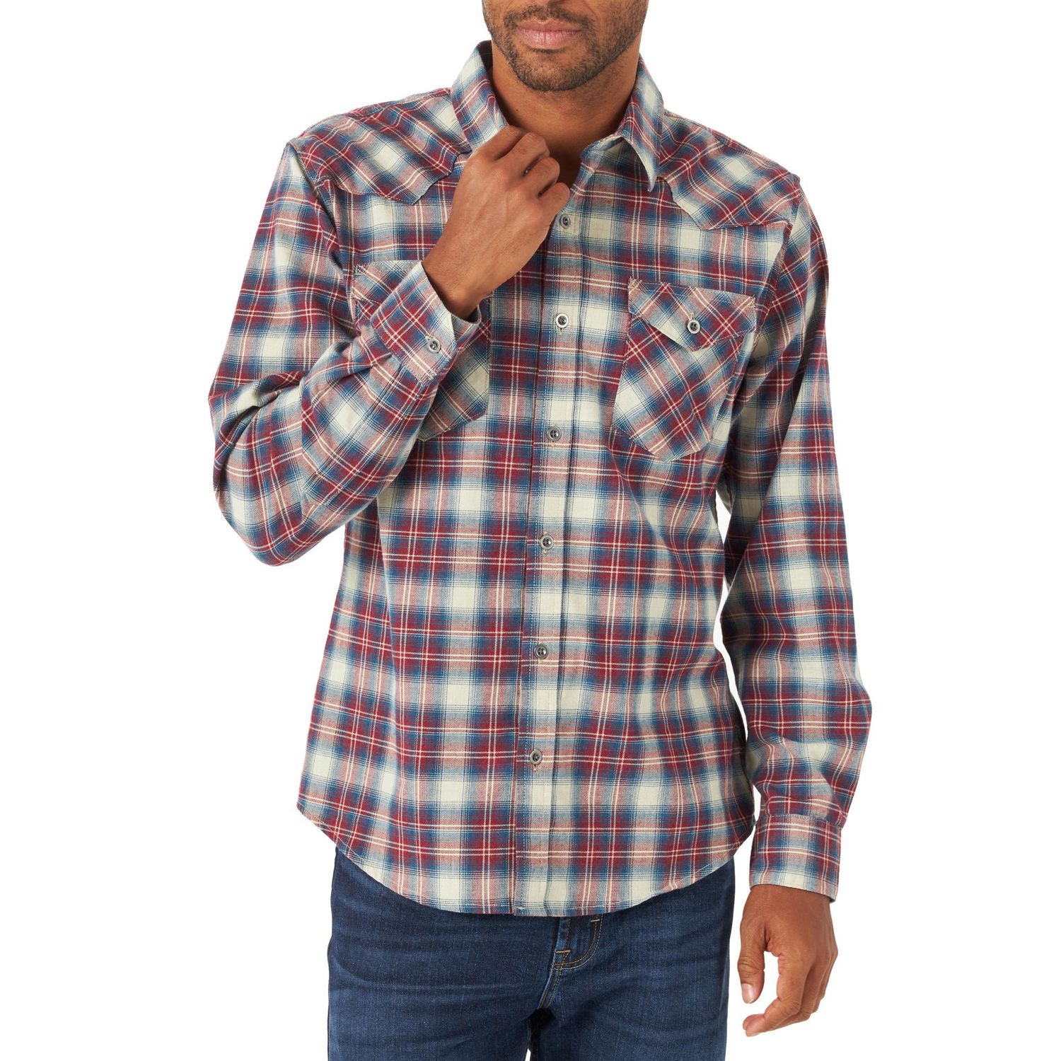 Wrangler Men's Long Sleeve Plaid Shirt | Walmart Canada