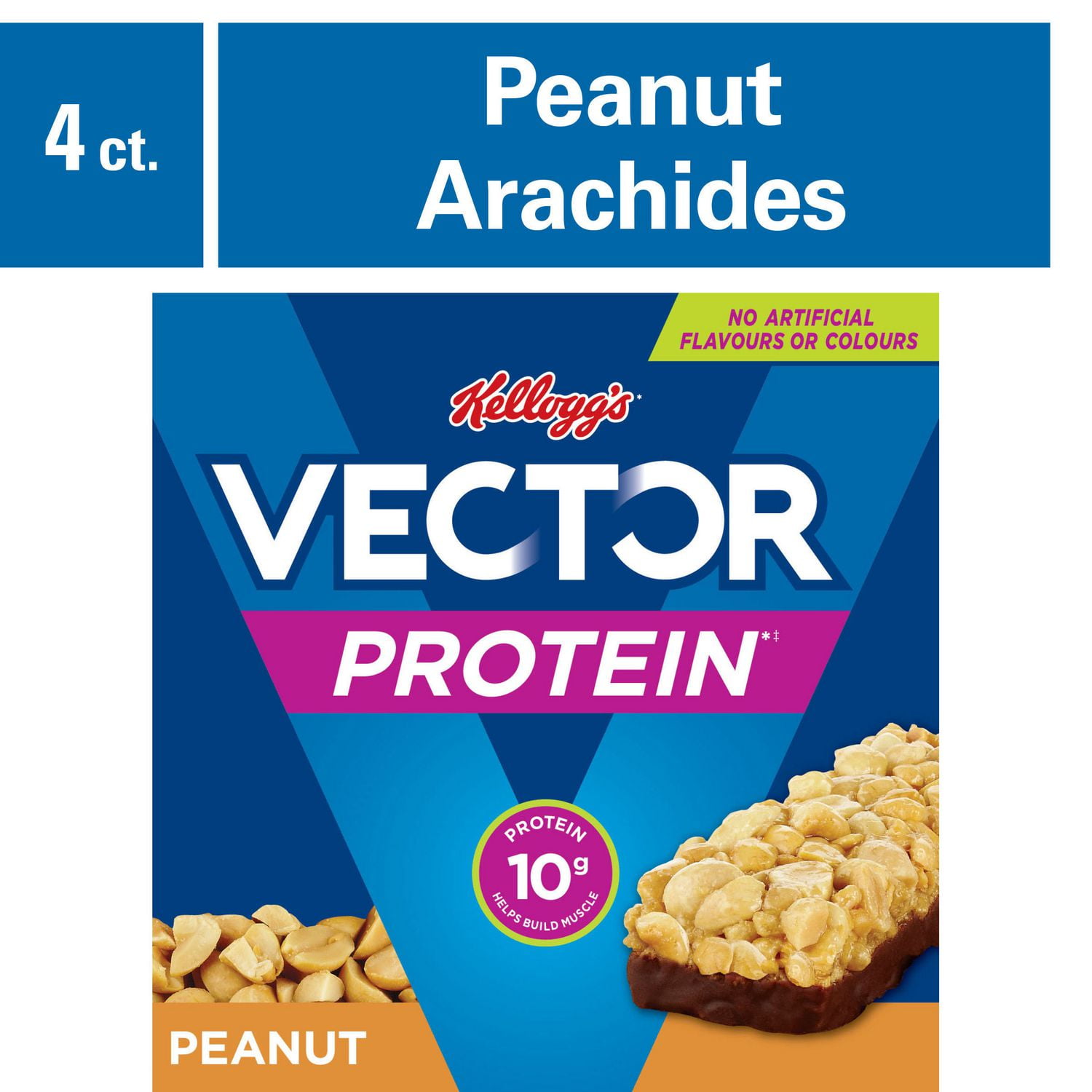 Kellogg's Vector Protein bars, Peanut, 160g, 4 bars Walmart Canada
