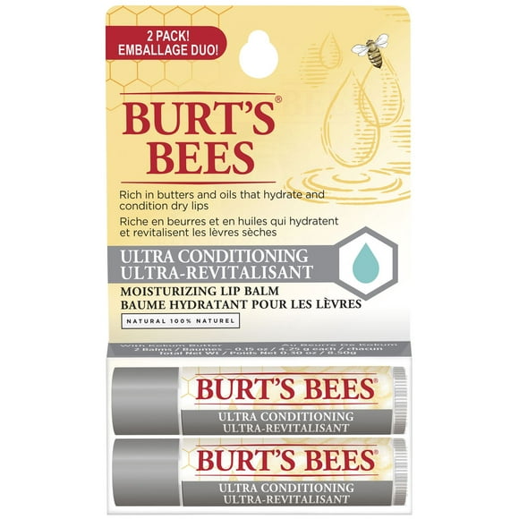Burt’s Bees® 100% Natural Origin Lip Balm, Ultra Conditioning with Kokum Butter -, 1 Tube