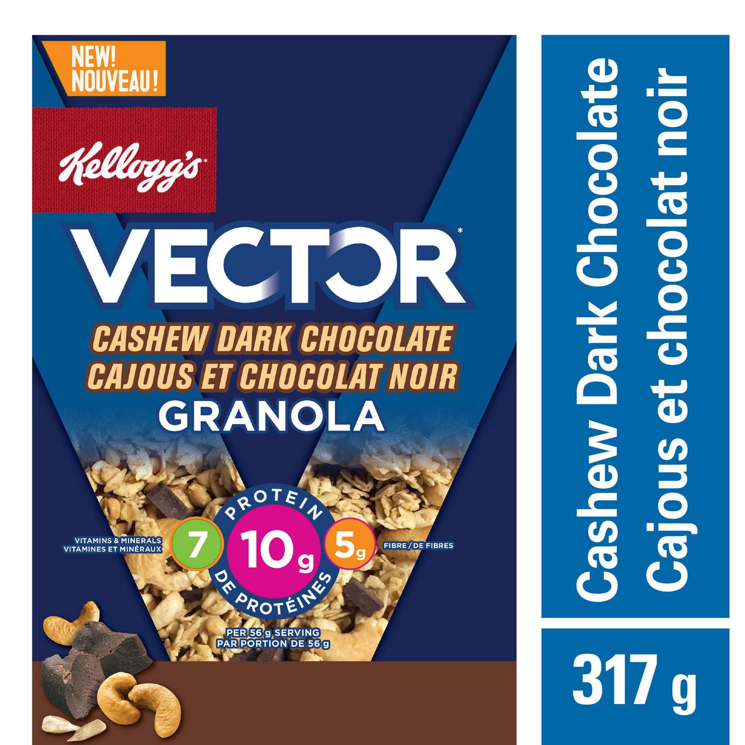 Kellogg's Vector Granola, Cashew Dark Chocolate, 317g Walmart Canada