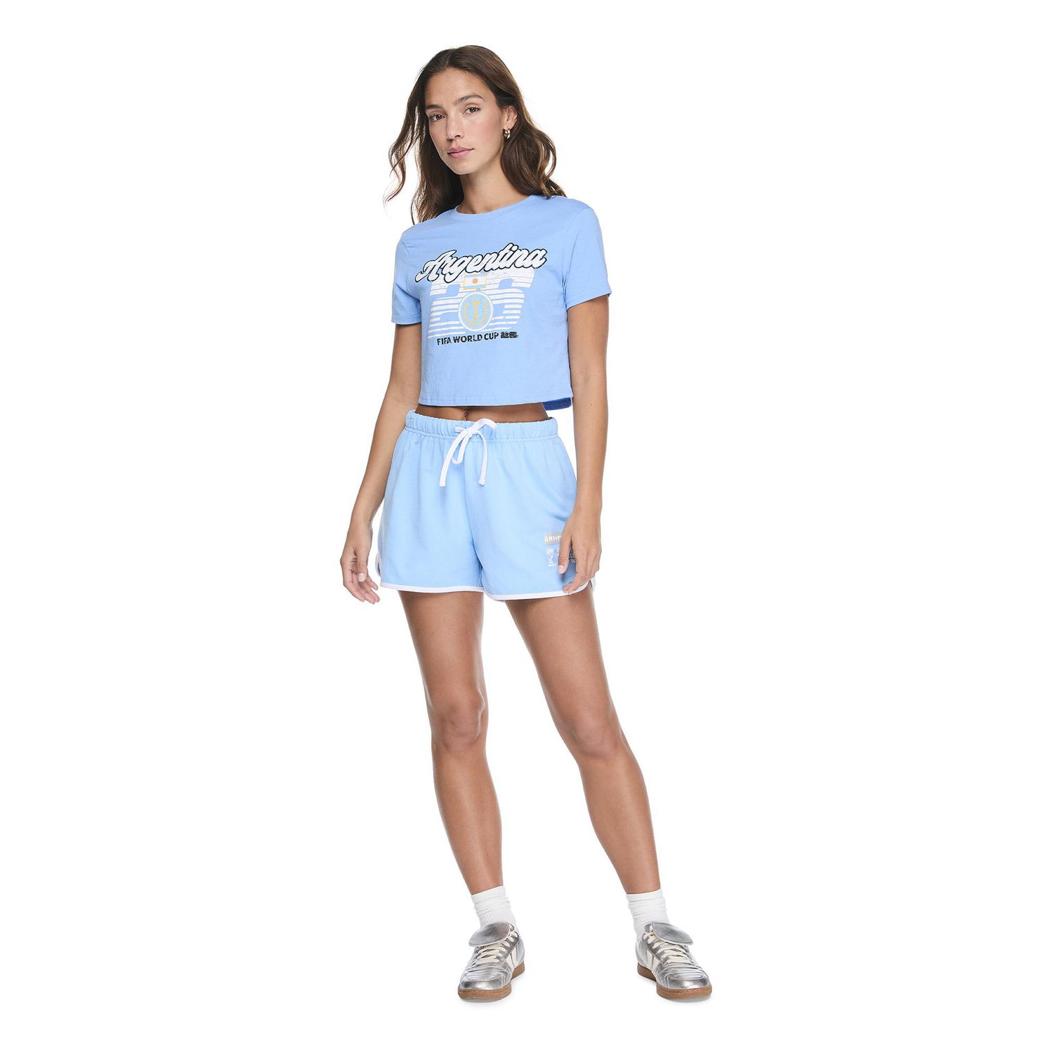 T-shirt écourté Coupe du monde féminine FIFA 2026 Argentine pour femmes