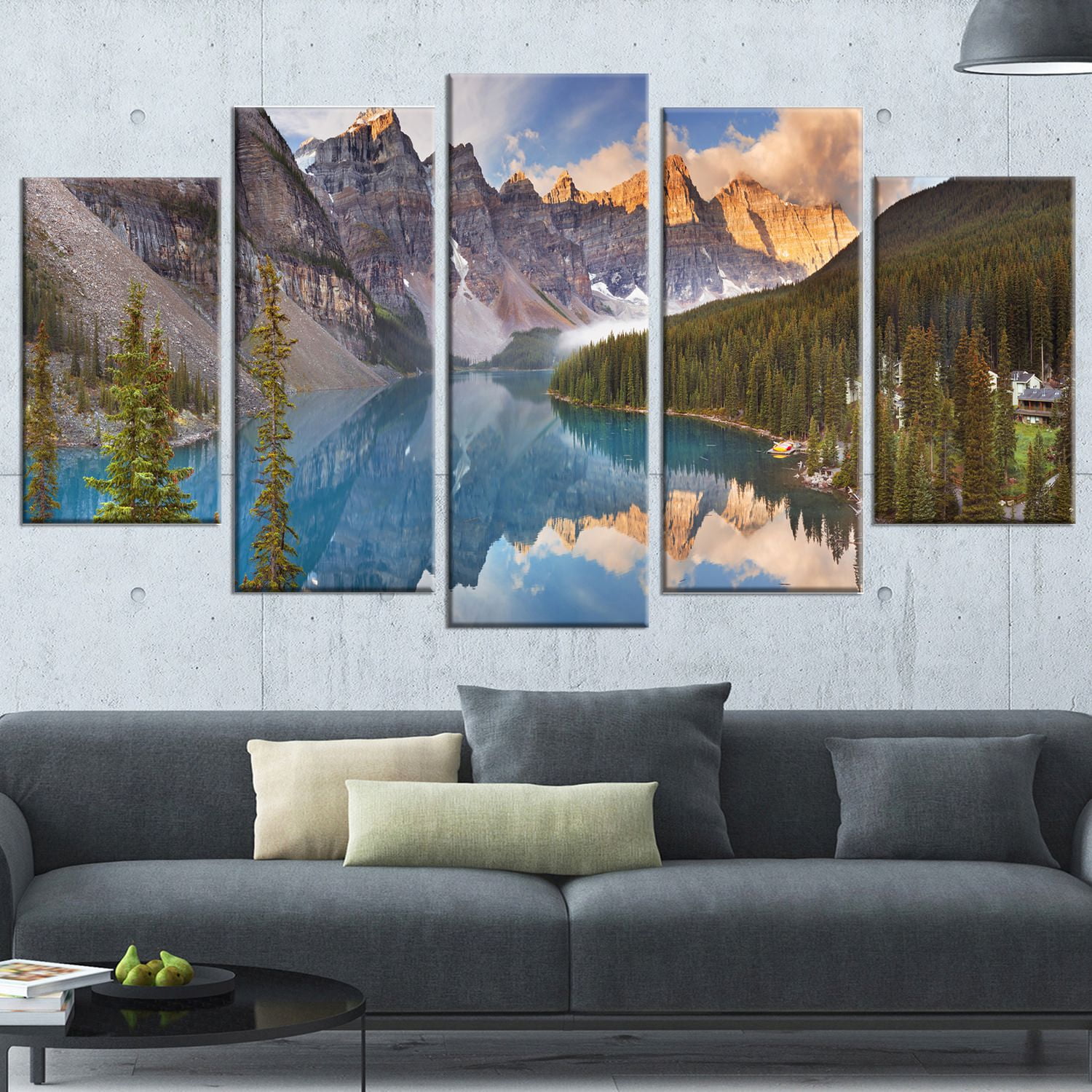 Design Art Moraine Lake in Banff Park Canada Landscape Art Canvas Print ...