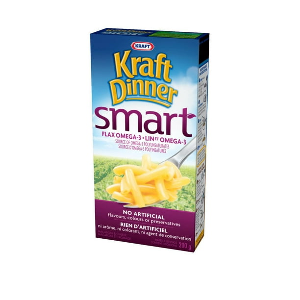 Kraft Dinner Smart Oméga-3 de lin Kraft Dinner Smart Macaroni et fromage Oméga-3 de lin, 200 g