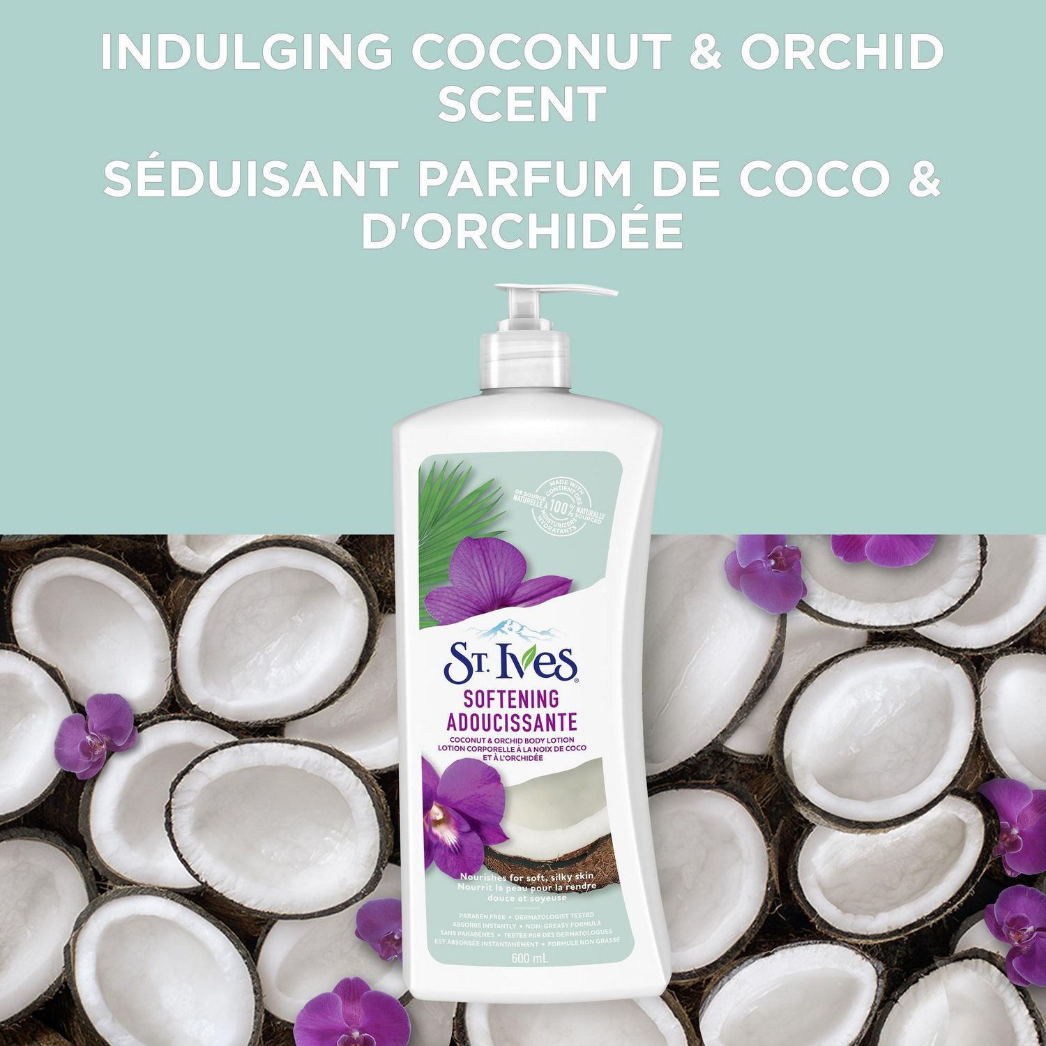 St Ives Coconut Milk & Orchid Softening Body Lotion, 600ml Body