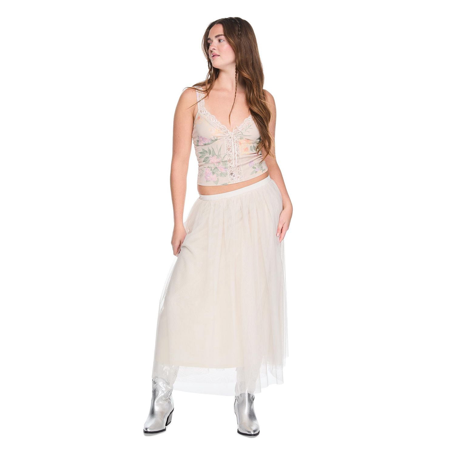 Wild Skye Women's Pleated Mesh Skirt