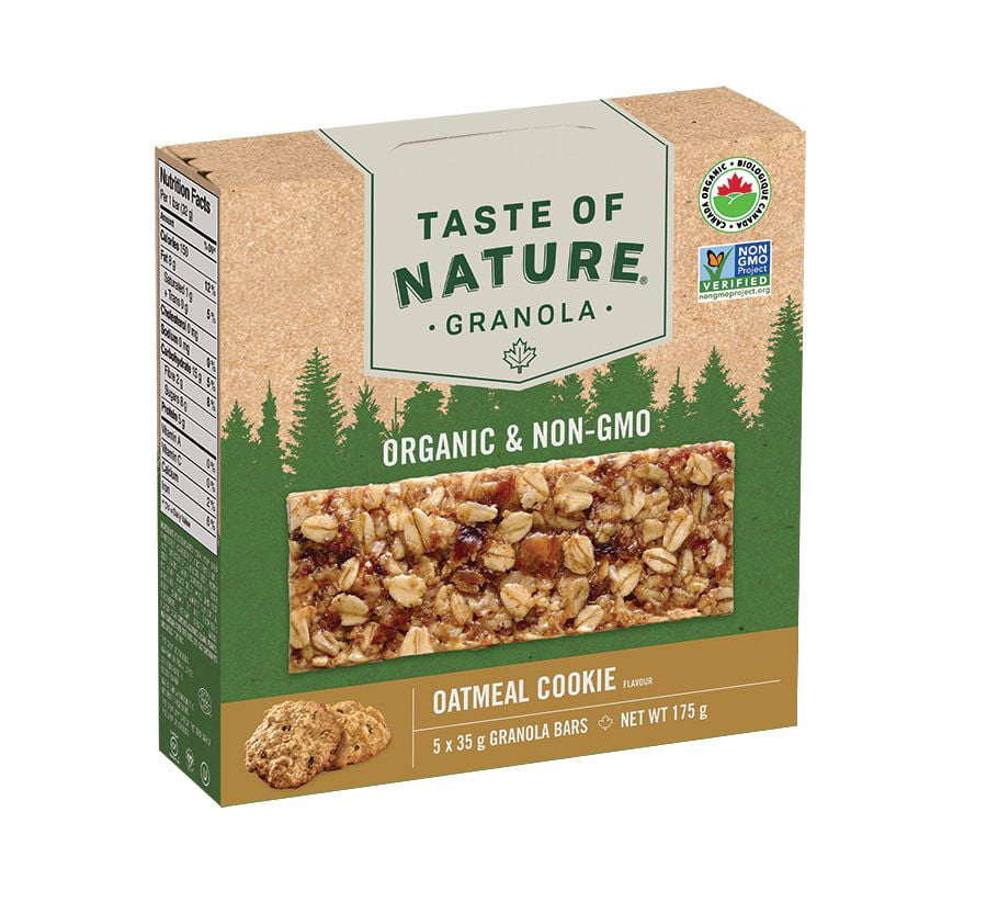 Taste of Nature Organic Oatmeal Cookie Granola Bars Walmart Canada