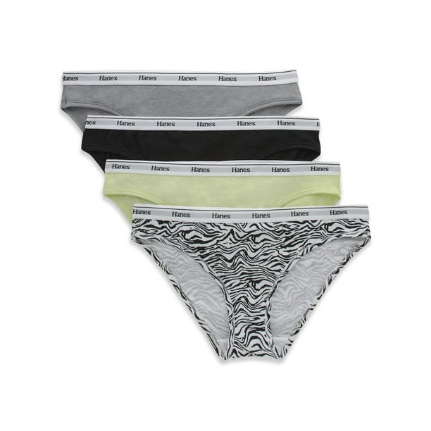 Hanes Women's Bikini Panties Pack, Moisture-Wicking Cotton Bikini Underwear  (Colors May Vary), 10 Pack - Black, 6 : : Clothing, Shoes &  Accessories